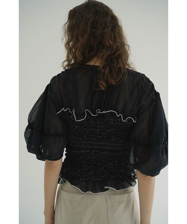 GARAGE OF GOOD CLOTHING「【CLANE】COLOR STITCHED SHIRRING TOPS」|シャツ・ブラウス|