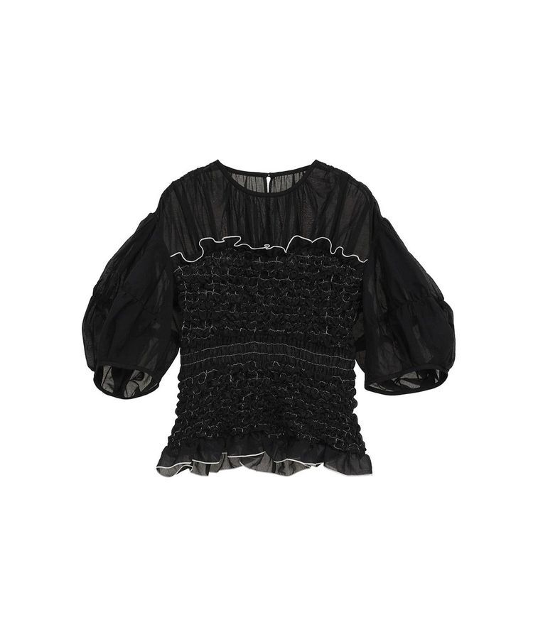 GARAGE OF GOOD CLOTHING「【CLANE】COLOR STITCHED SHIRRING TOPS」|シャツ・ブラウス|