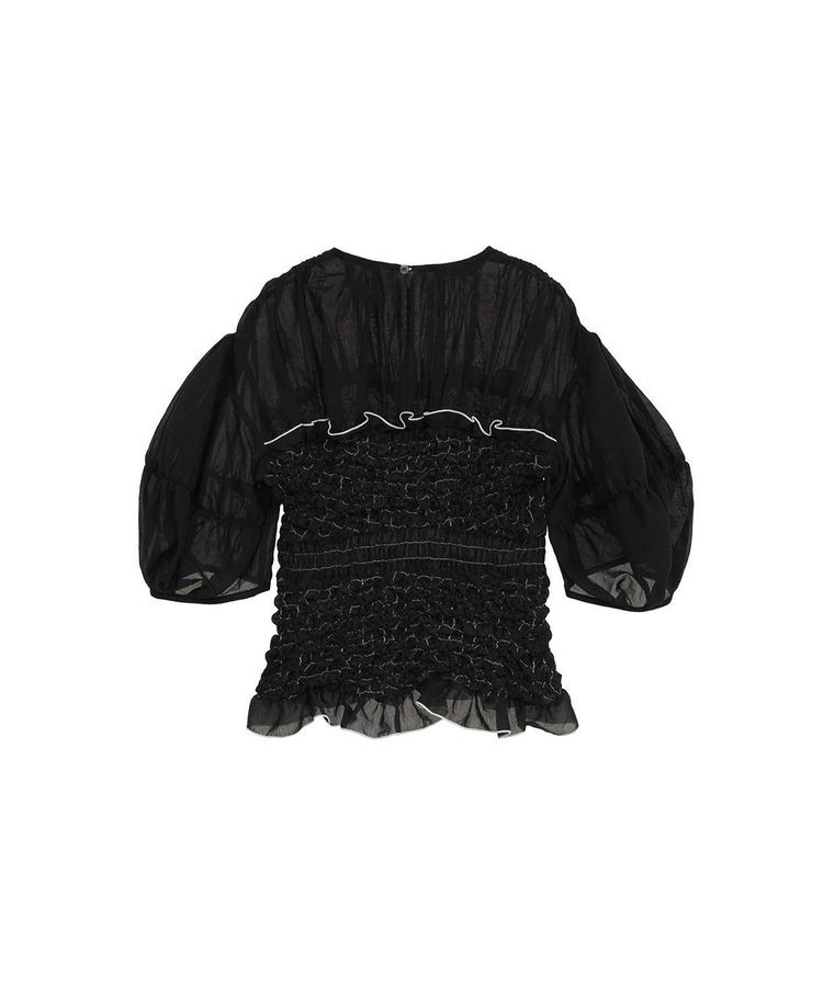 GARAGE OF GOOD CLOTHING「【CLANE】COLOR STITCHED SHIRRING TOPS」|シャツ・ブラウス|