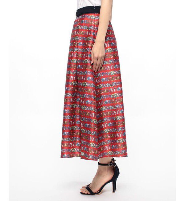 LOULOU WILLOUGHBY「【LOULOU WILLOUGHBY】ボーダーフラワースカート」|ワンピース|