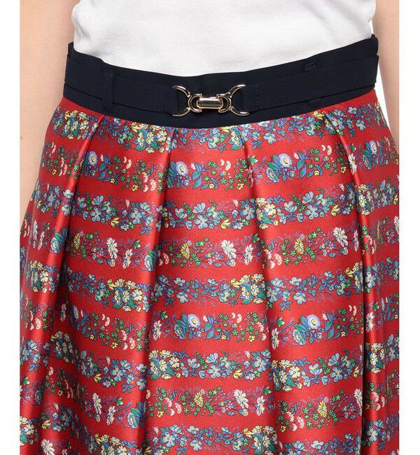 LOULOU WILLOUGHBY「【LOULOU WILLOUGHBY】ボーダーフラワースカート」|ワンピース|