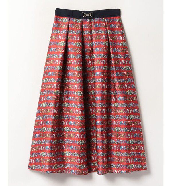 LOULOU WILLOUGHBY「【LOULOU WILLOUGHBY】ボーダーフラワースカート」|ワンピース|