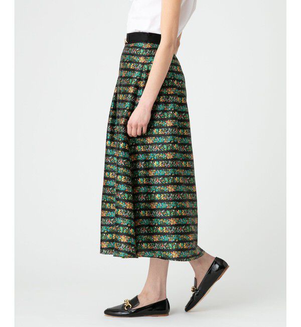 LOULOU WILLOUGHBY「【LOULOU WILLOUGHBY】ボーダーフラワースカート」|ワンピース|