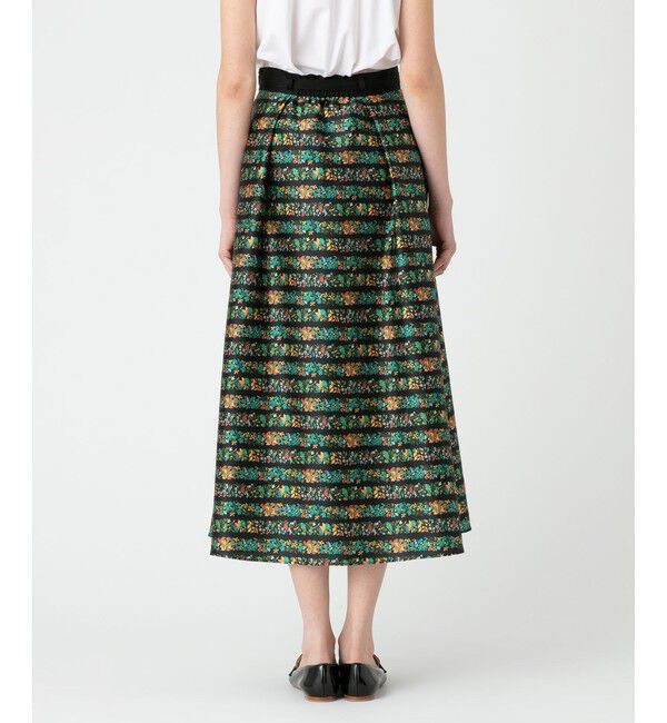 LOULOU WILLOUGHBY「【LOULOU WILLOUGHBY】ボーダーフラワースカート」|ワンピース|