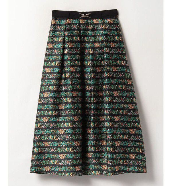 LOULOU WILLOUGHBY「【LOULOU WILLOUGHBY】ボーダーフラワースカート」|ワンピース|