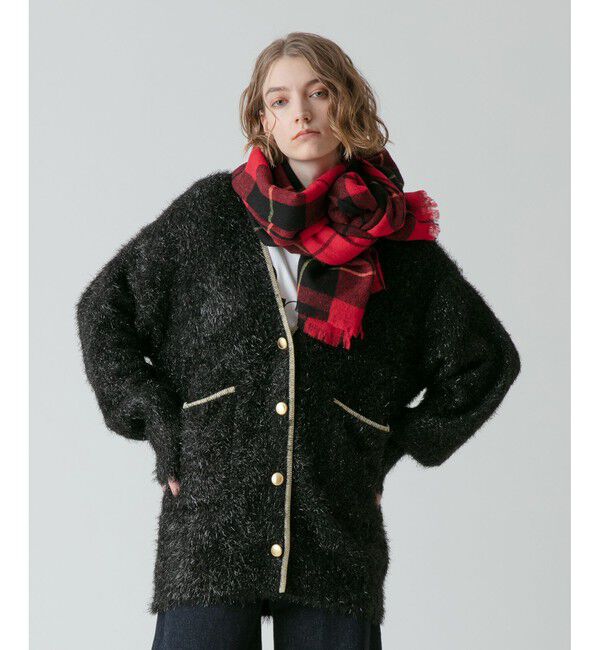 allureville「シャイニーフェザーカーディガン」|カーディガン|