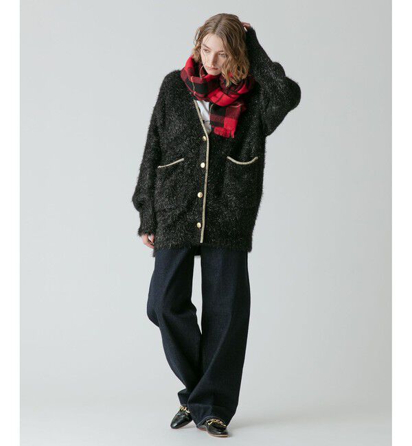 allureville「シャイニーフェザーカーディガン」|カーディガン|