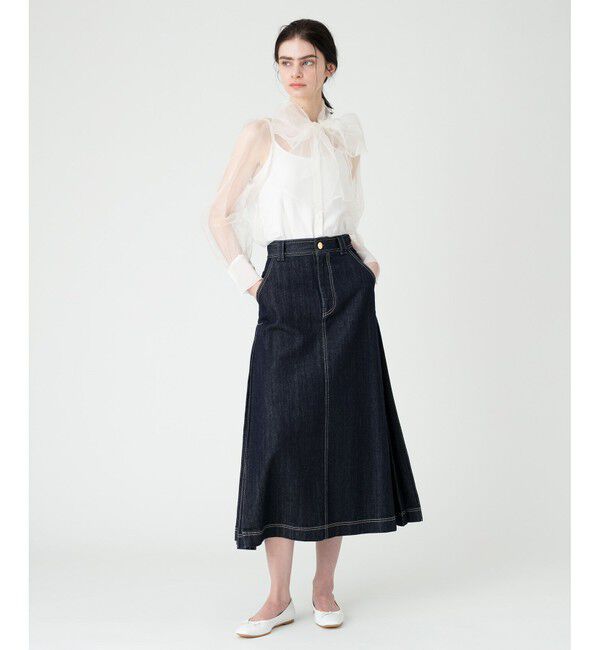 LOULOU WILLOUGHBY「《ドラマ着用》【LOULOU WILLOUGHBY】シルキーリボンブラウス」|シャツ・ブラウス|