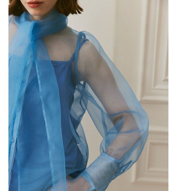 LOULOU WILLOUGHBY「《ドラマ着用》【LOULOU WILLOUGHBY】シルキーリボンブラウス」|シャツ・ブラウス|