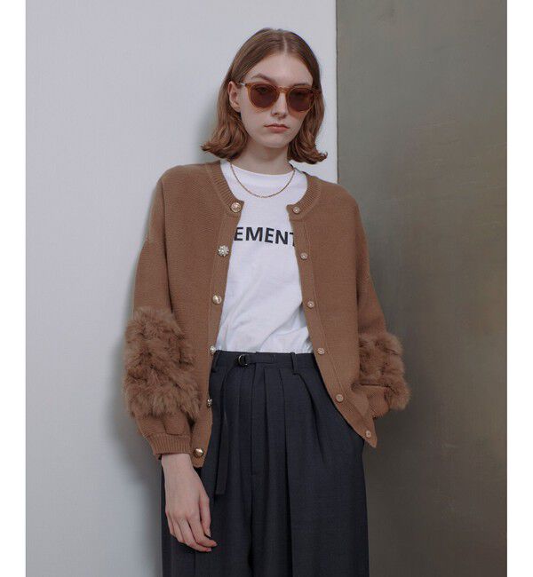 allureville「ラビットカフクレイジー釦2WAYプルオーバー」|ニット・セーター|