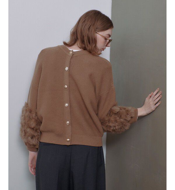 allureville「ラビットカフクレイジー釦2WAYプルオーバー」|ニット・セーター|