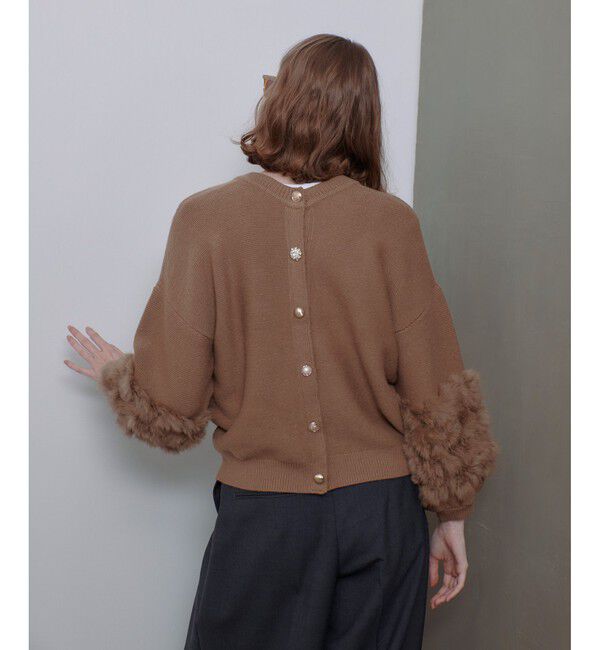 allureville「ラビットカフクレイジー釦2WAYプルオーバー」|ニット・セーター|