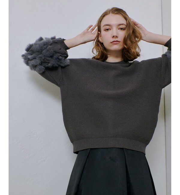 allureville「ラビットカフクレイジー釦2WAYプルオーバー」|ニット・セーター|