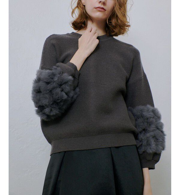 allureville「ラビットカフクレイジー釦2WAYプルオーバー」|ニット・セーター|