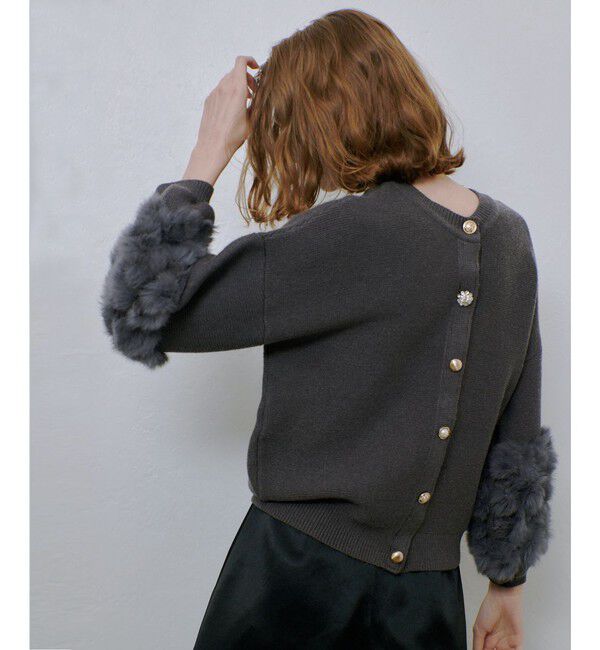 allureville「ラビットカフクレイジー釦2WAYプルオーバー」|ニット・セーター|