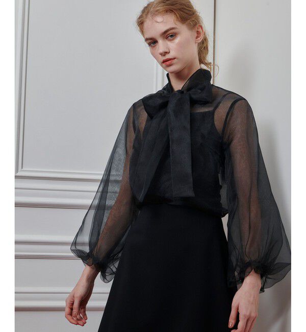 LOULOU WILLOUGHBY「【LOULOU WILLOUGHBY】オーガンリボンブラウス」|シャツ・ブラウス|