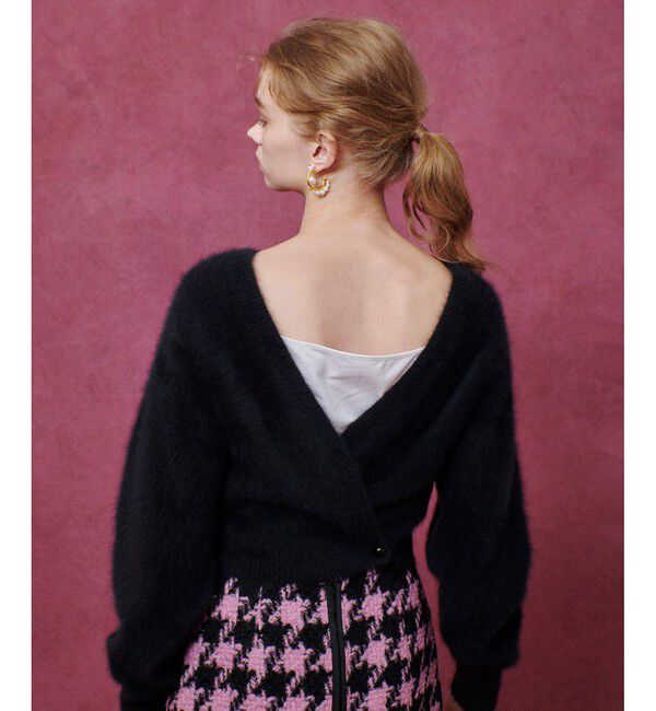 LOULOU WILLOUGHBY「【LOULOU WILLOUGHBY】カシミヤブレンドファー加工Ｖカーディガン」|カーディガン|