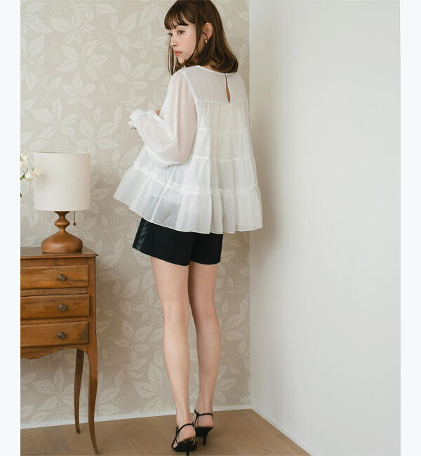 titivate「【前坂美結さんS/Sコラボ】コットンボイルティアードブラウス」|シャツ・ブラウス|