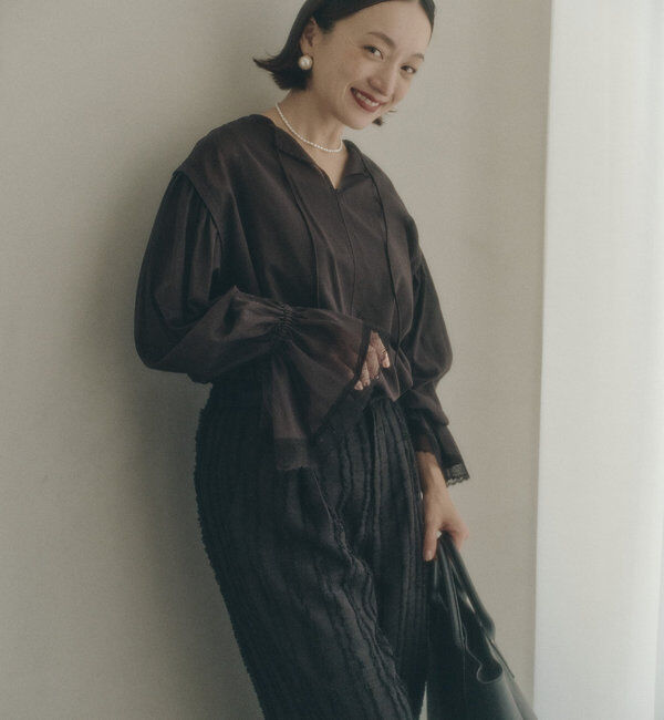  「フレア袖口レースブラウス」|プルオーバー|