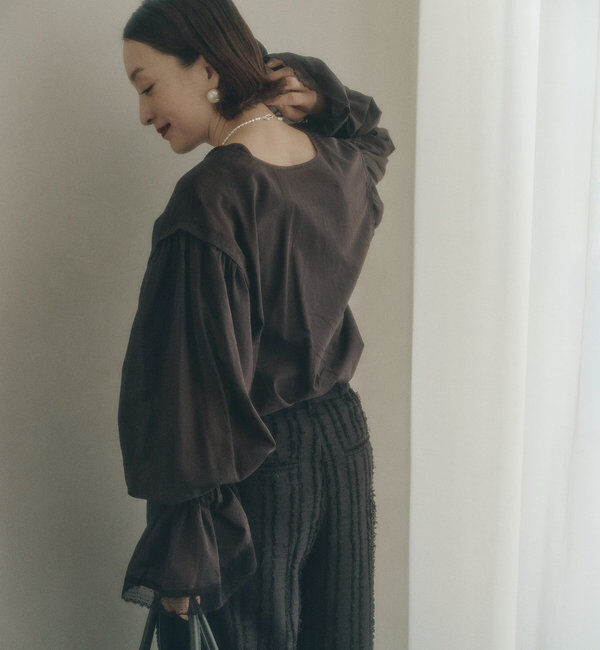  「フレア袖口レースブラウス」|プルオーバー|