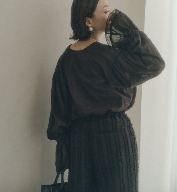  「フレア袖口レースブラウス」|プルオーバー|