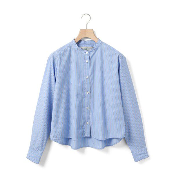 MidiUmi「MidiUmi パターンショートシャツ」|シャツ・ブラウス|ブルーストライプ