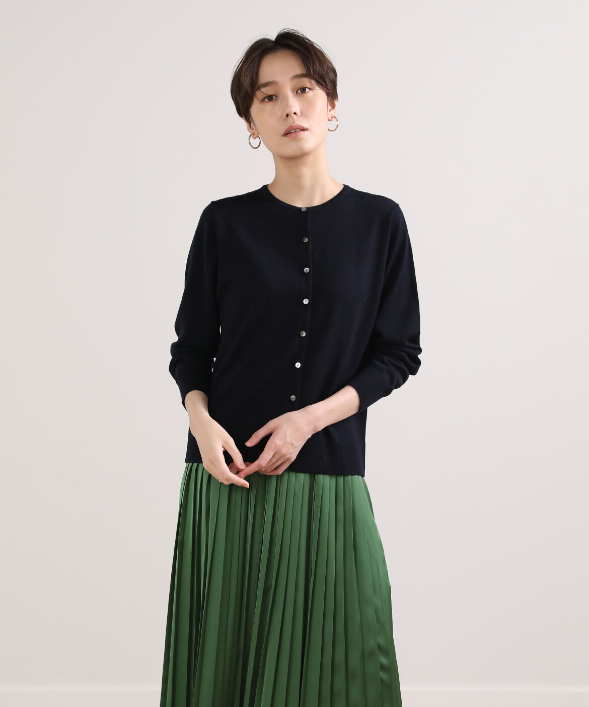 I.T.'S international「クルーネックカーディガン《HARMONY》」|カーディガン|ネイビー