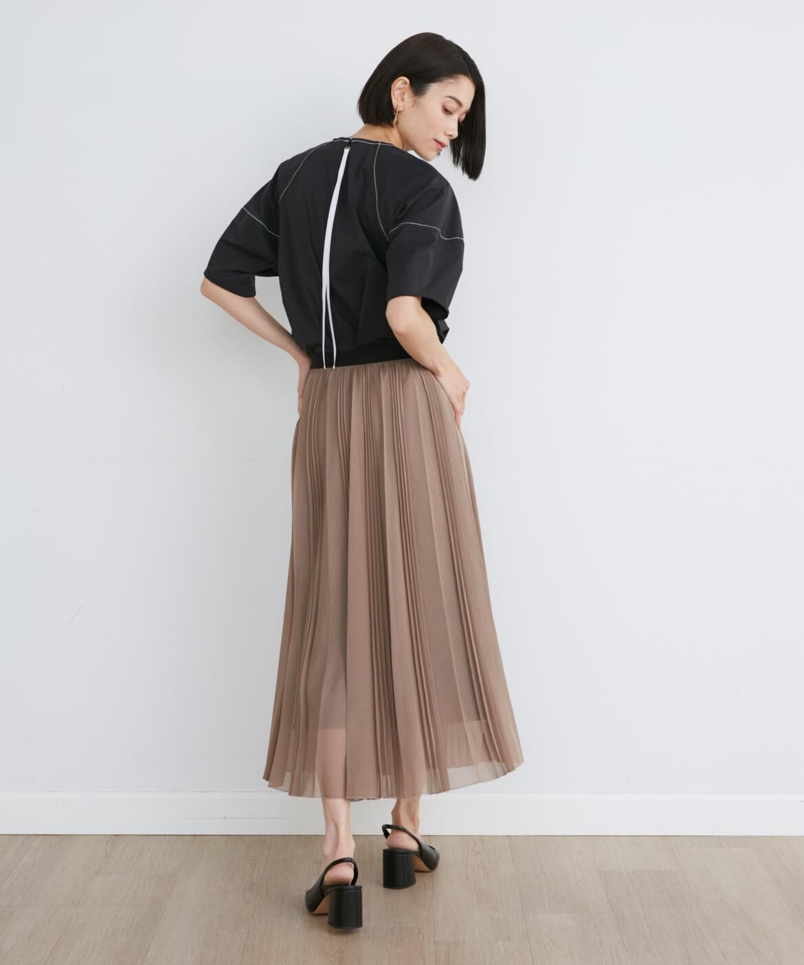 INED「《大きいサイズ》ランダムプリーツスカート」|スカート|