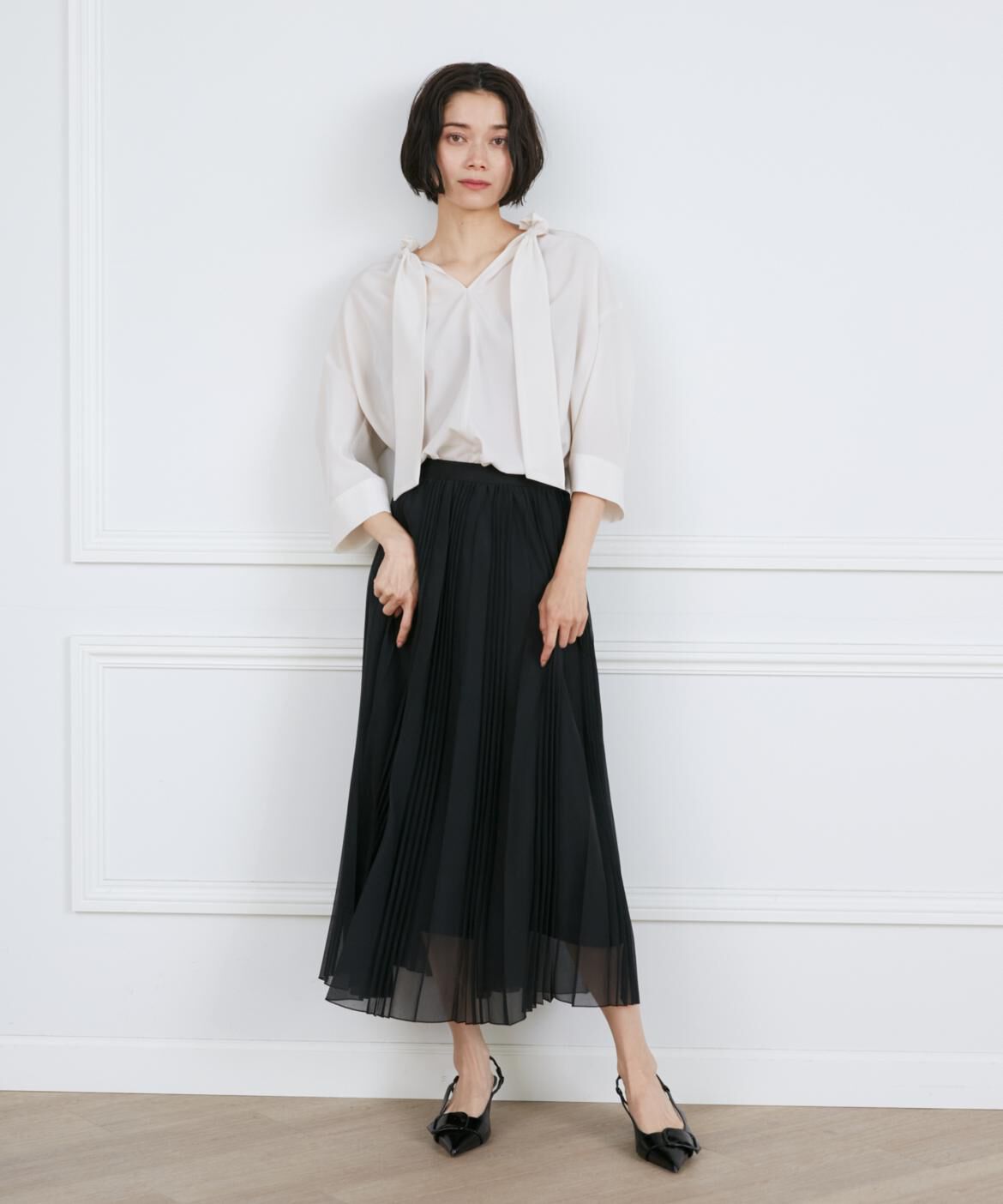 INED「《大きいサイズ》ランダムプリーツスカート」|スカート|