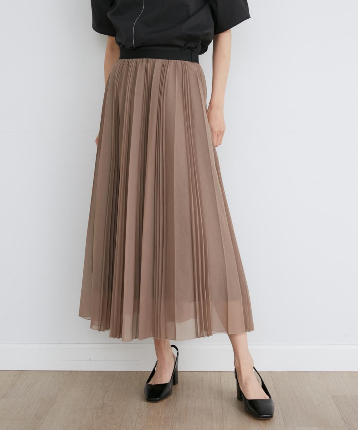 INED「《大きいサイズ》ランダムプリーツスカート」|スカート|