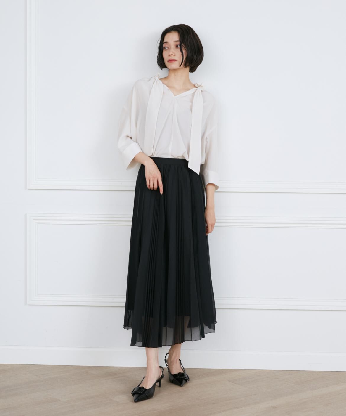 INED「《大きいサイズ》ランダムプリーツスカート」|スカート|