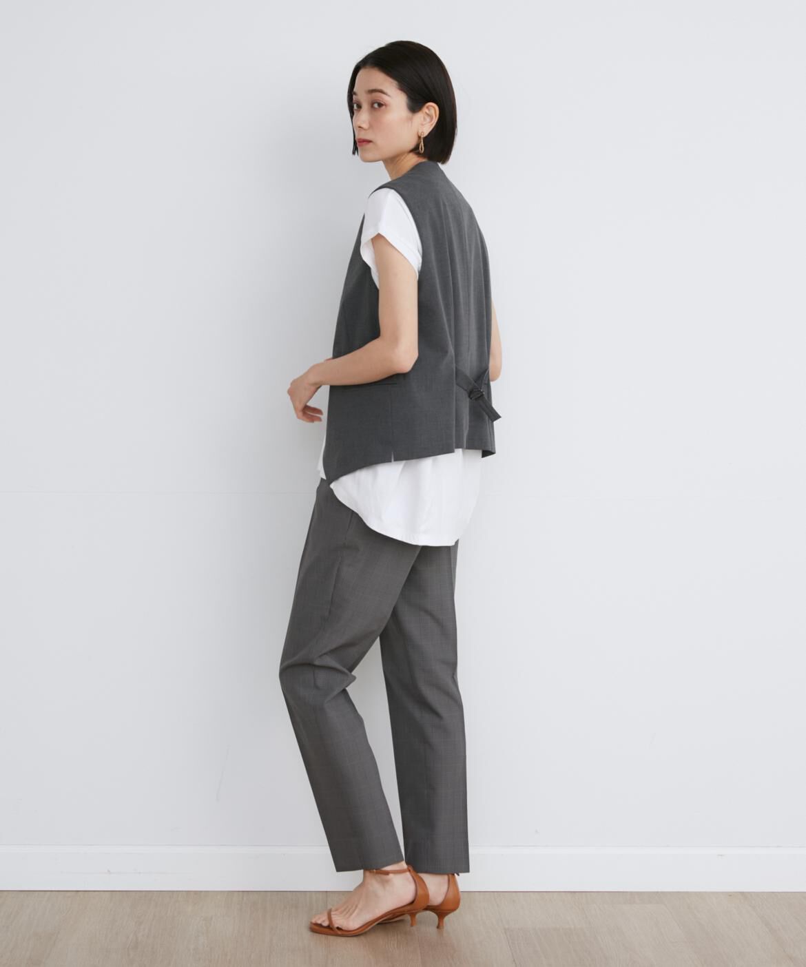 INED「《大きいサイズ》GIZAコットンAラインニット」|ニット・セーター|