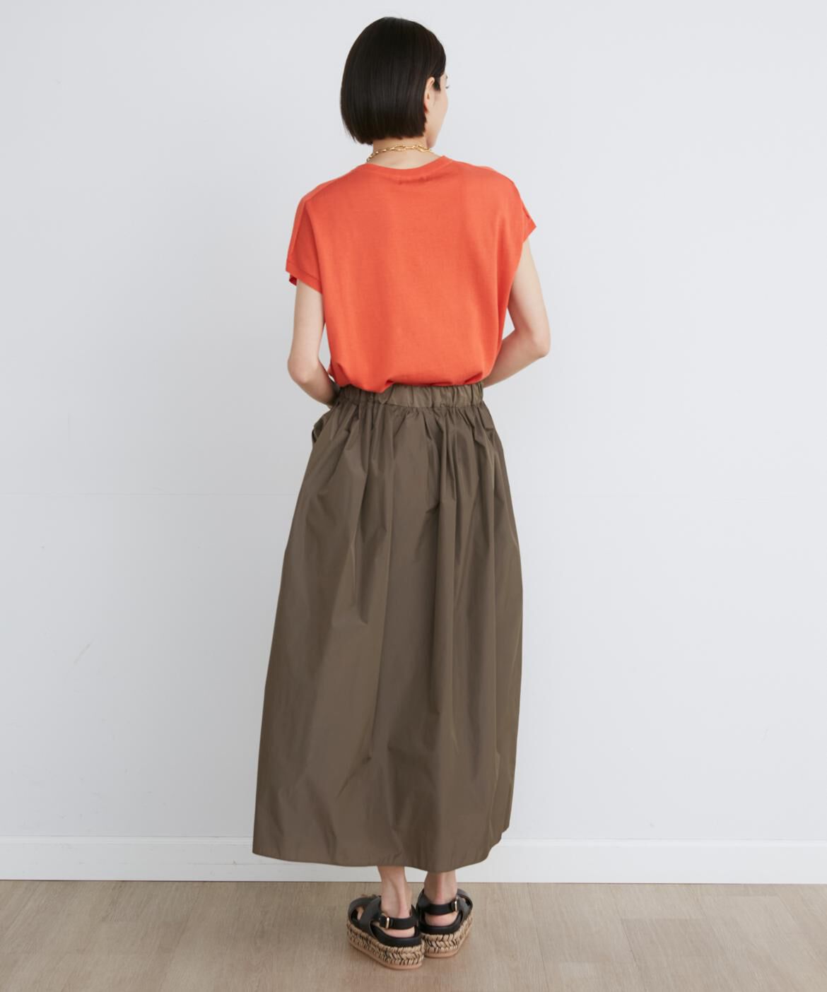 INED「《大きいサイズ》GIZAコットンAラインニット」|ニット・セーター|