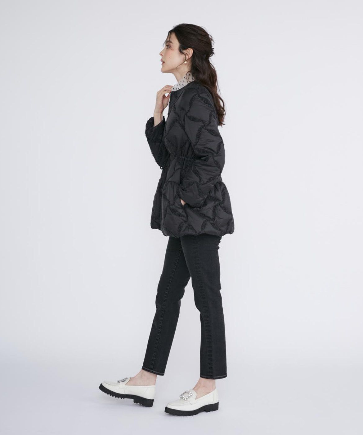 Maglie le cassetto「ループ刺繍キルティングブルゾン」|その他|