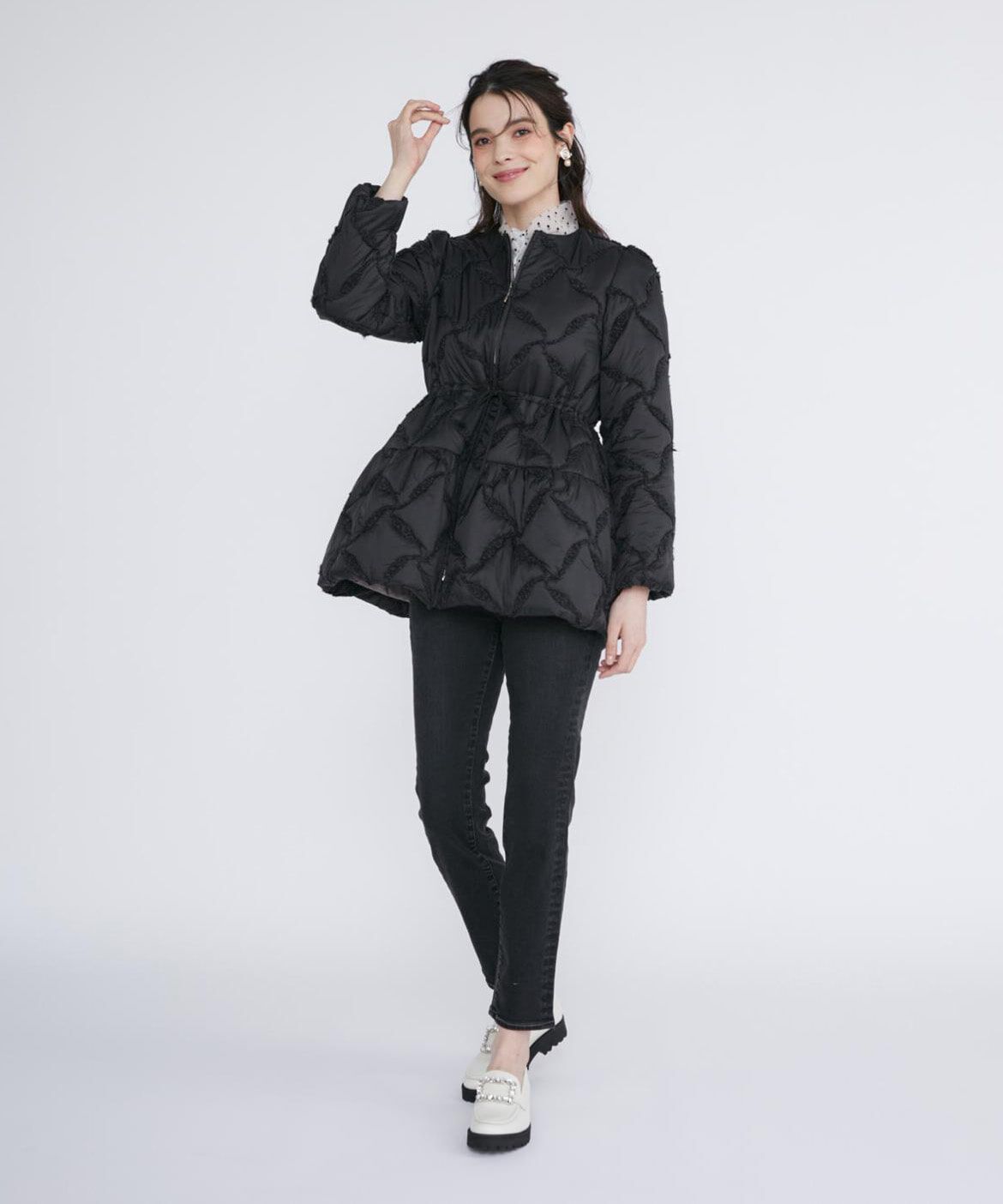 Maglie le cassetto「ループ刺繍キルティングブルゾン」|その他|