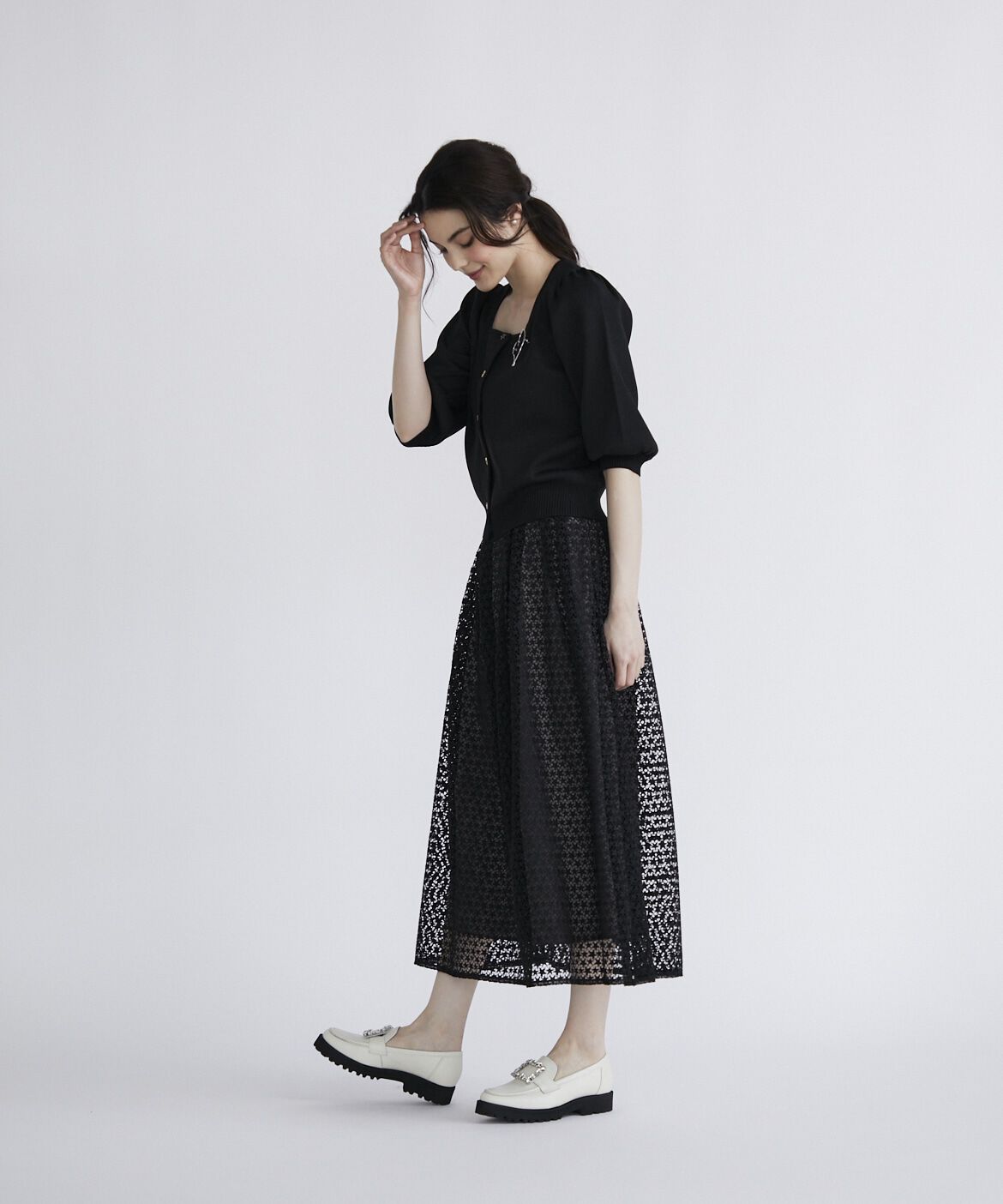 Maglie le cassetto「《大きいサイズ》スター刺繍レーススカート」|スカート|