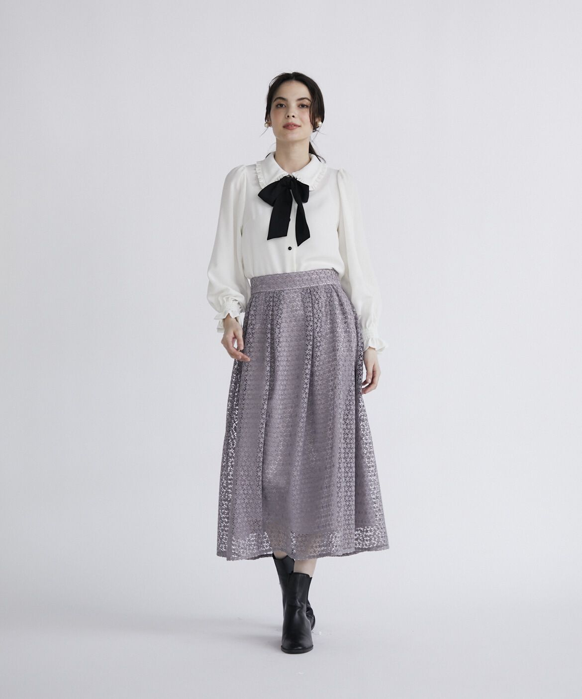 Maglie le cassetto「《大きいサイズ》スター刺繍レーススカート」|スカート|