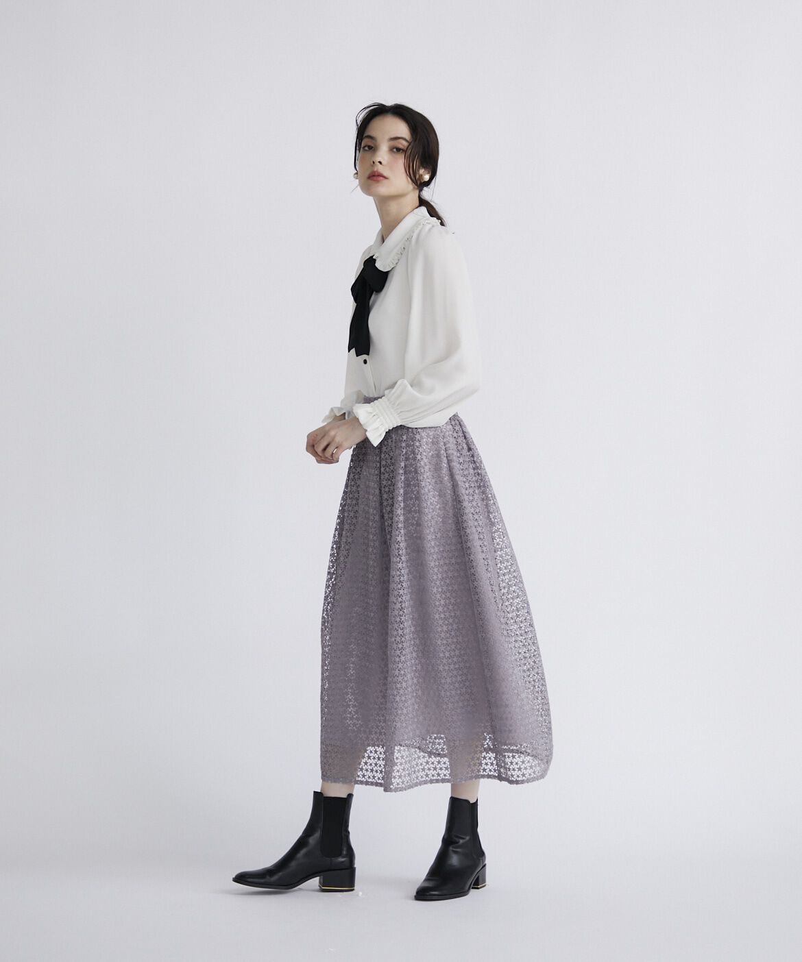 Maglie le cassetto「《大きいサイズ》スター刺繍レーススカート」|スカート|