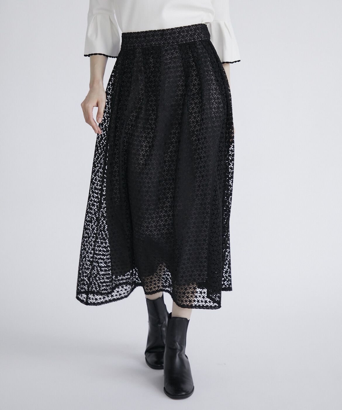 Maglie le cassetto「《大きいサイズ》スター刺繍レーススカート」|スカート|