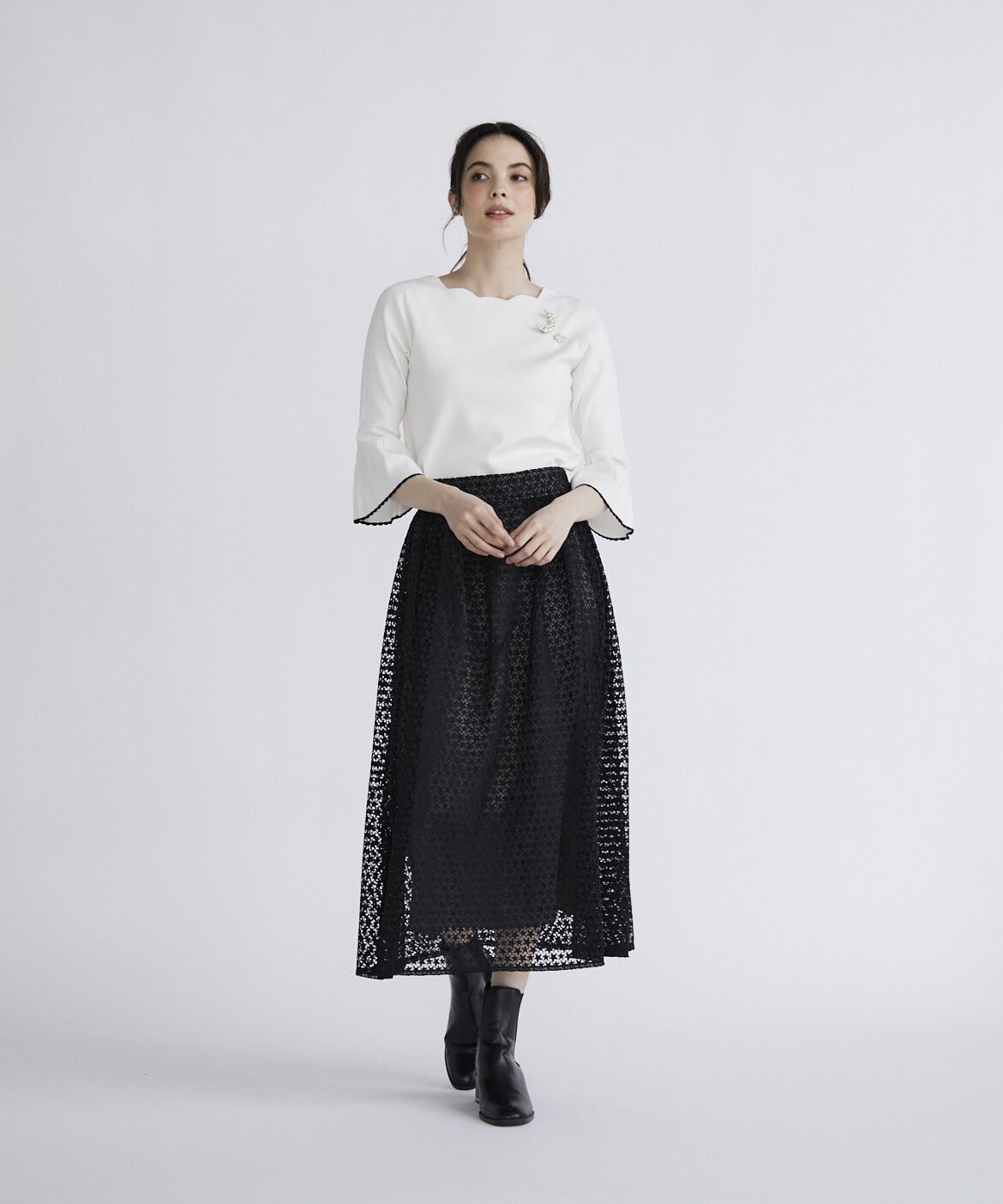 Maglie le cassetto「《大きいサイズ》スター刺繍レーススカート」|スカート|