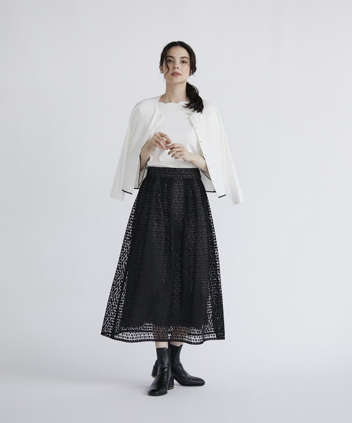 Maglie le cassetto「《大きいサイズ》スター刺繍レーススカート」|スカート|