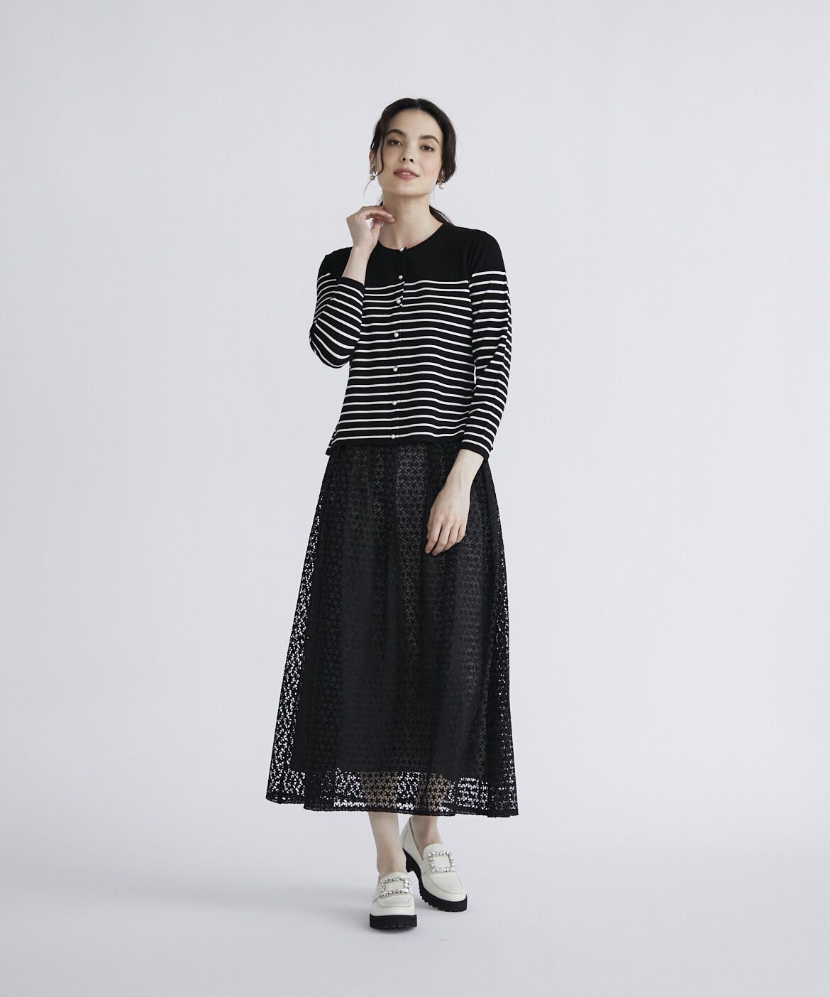 Maglie le cassetto「《大きいサイズ》スター刺繍レーススカート」|スカート|
