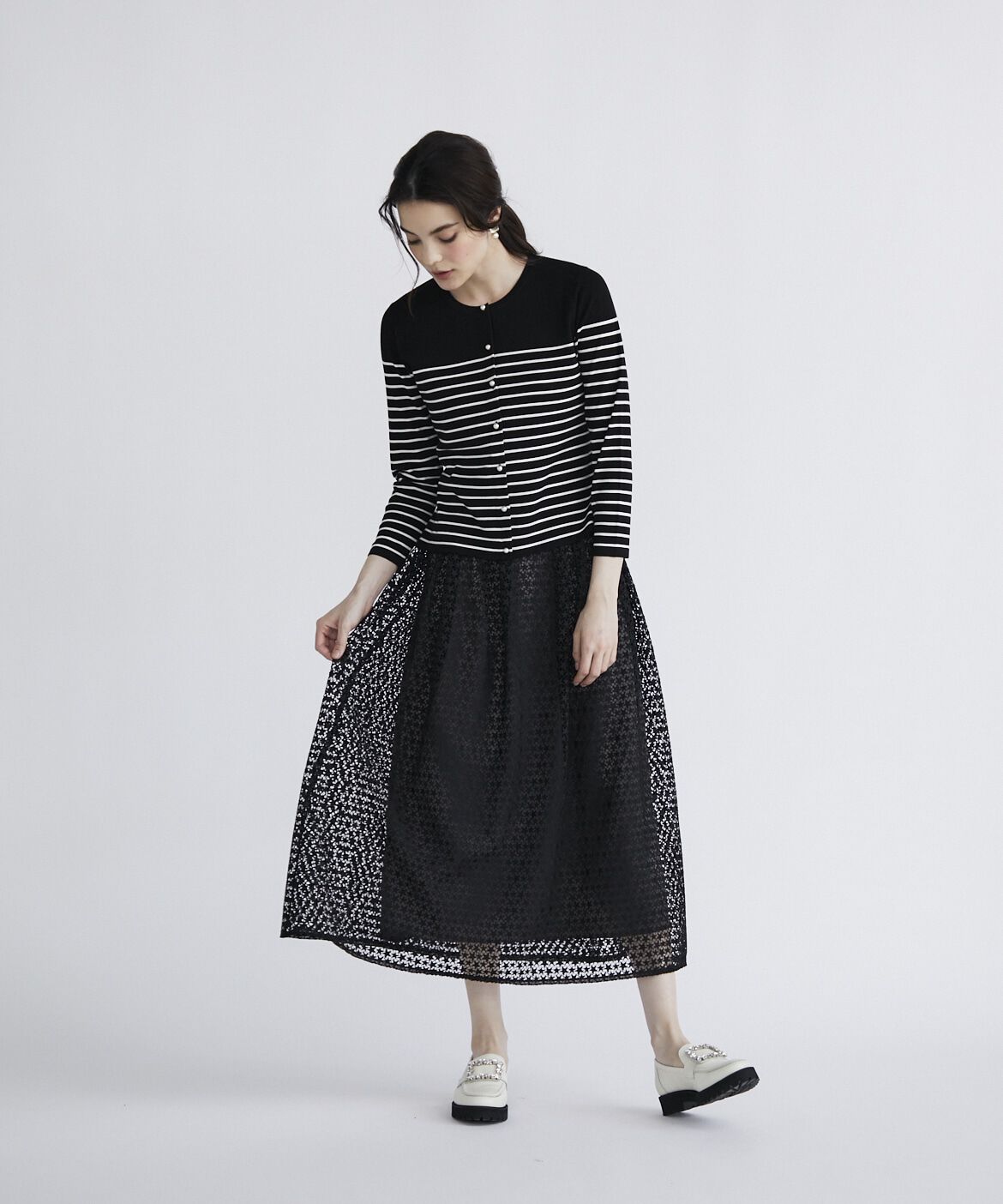 Maglie le cassetto「《大きいサイズ》スター刺繍レーススカート」|スカート|