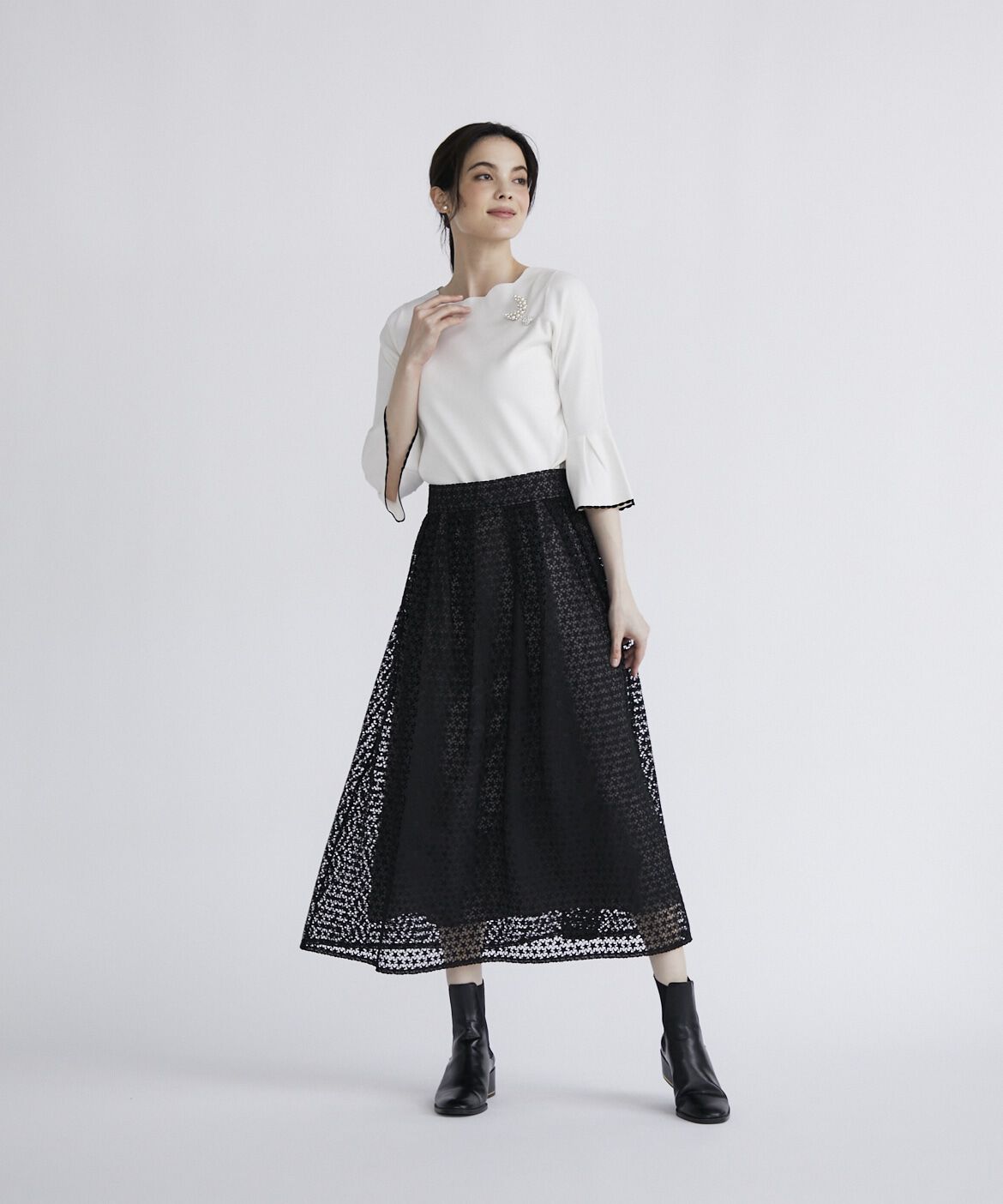 Maglie le cassetto「《大きいサイズ》スター刺繍レーススカート」|スカート|