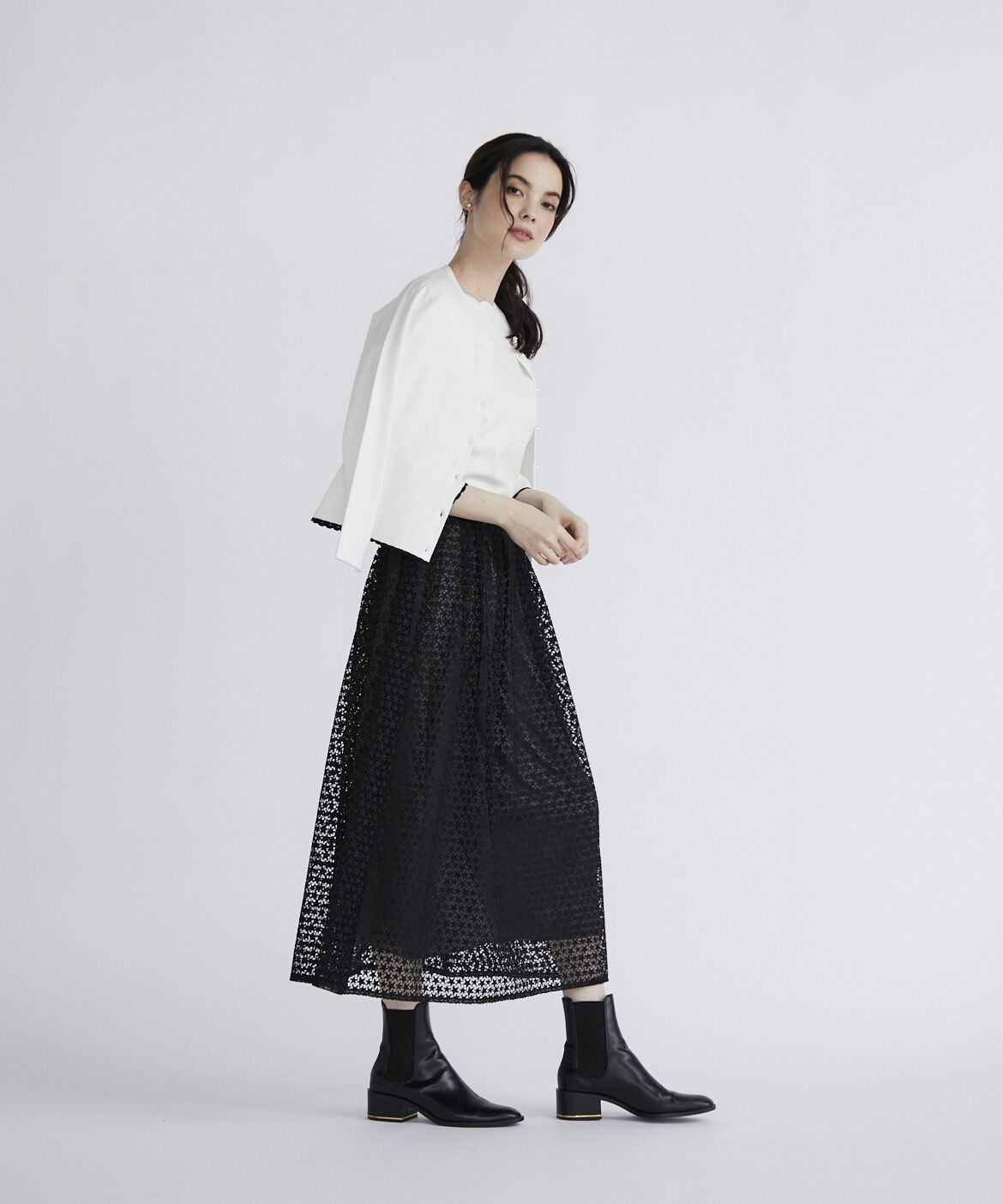 Maglie le cassetto「《大きいサイズ》スター刺繍レーススカート」|スカート|