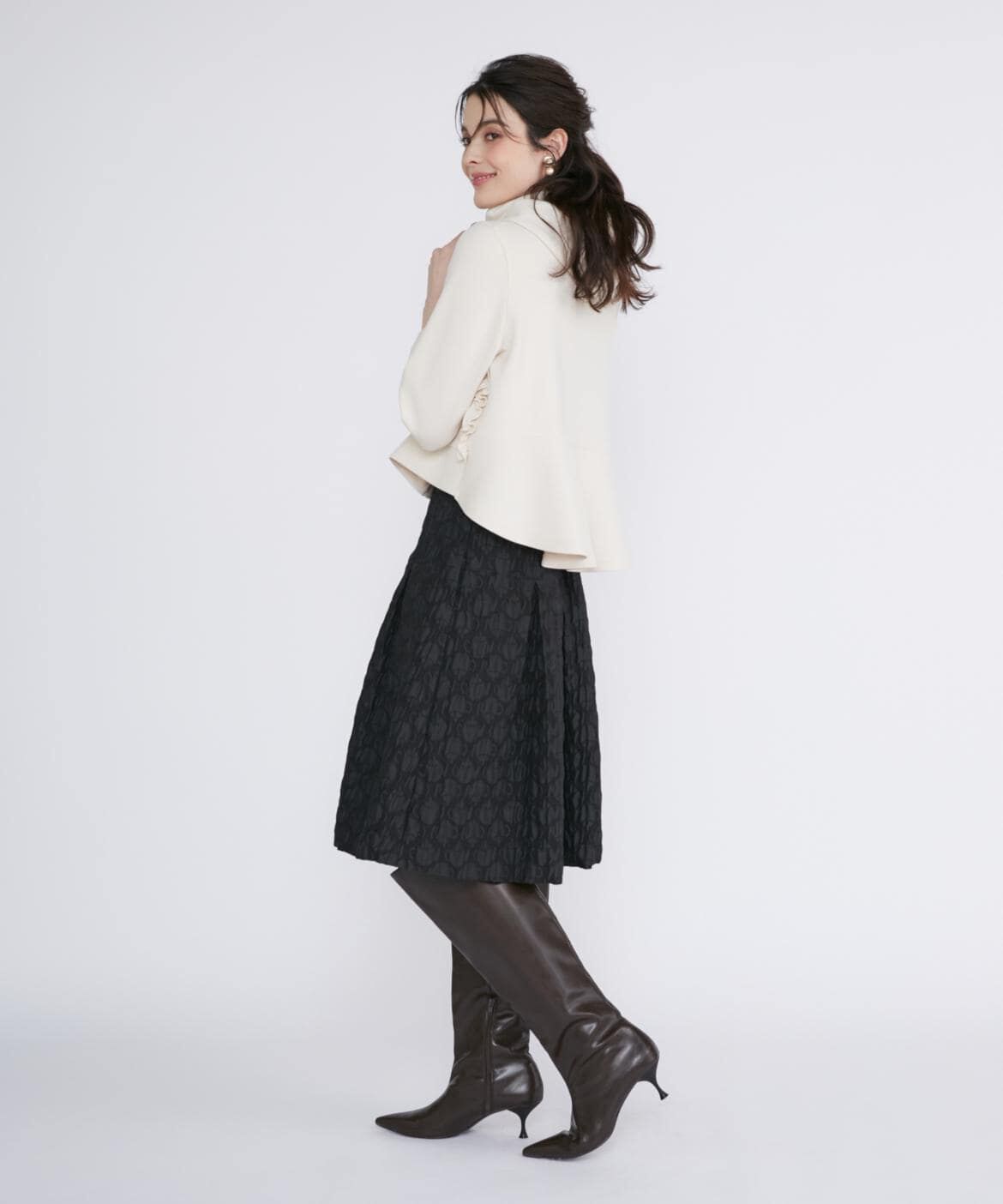 Maglie le cassetto「《大きいサイズ》ティーポットジャガードスカート」|フレア|
