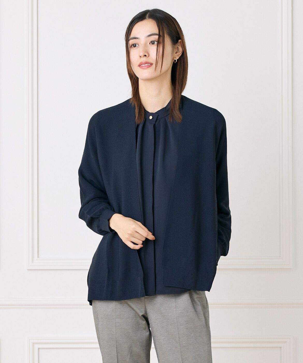 7-IDconcept.「ロングカーディガン《Cuoo PLUS》」|カーディガン|ネイビー