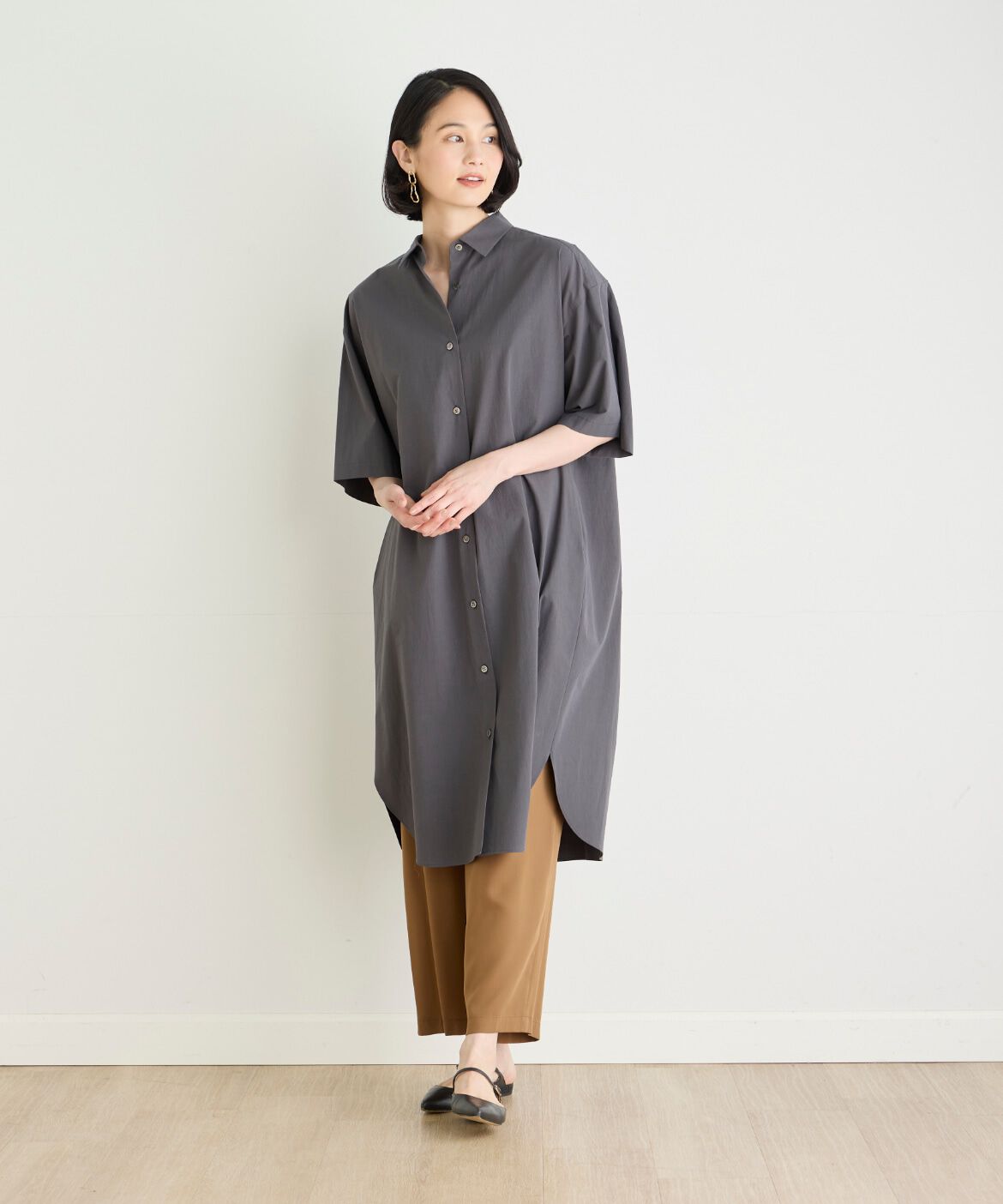 7-IDconcept.「オーバーサイズシャツ」|ワンピース|