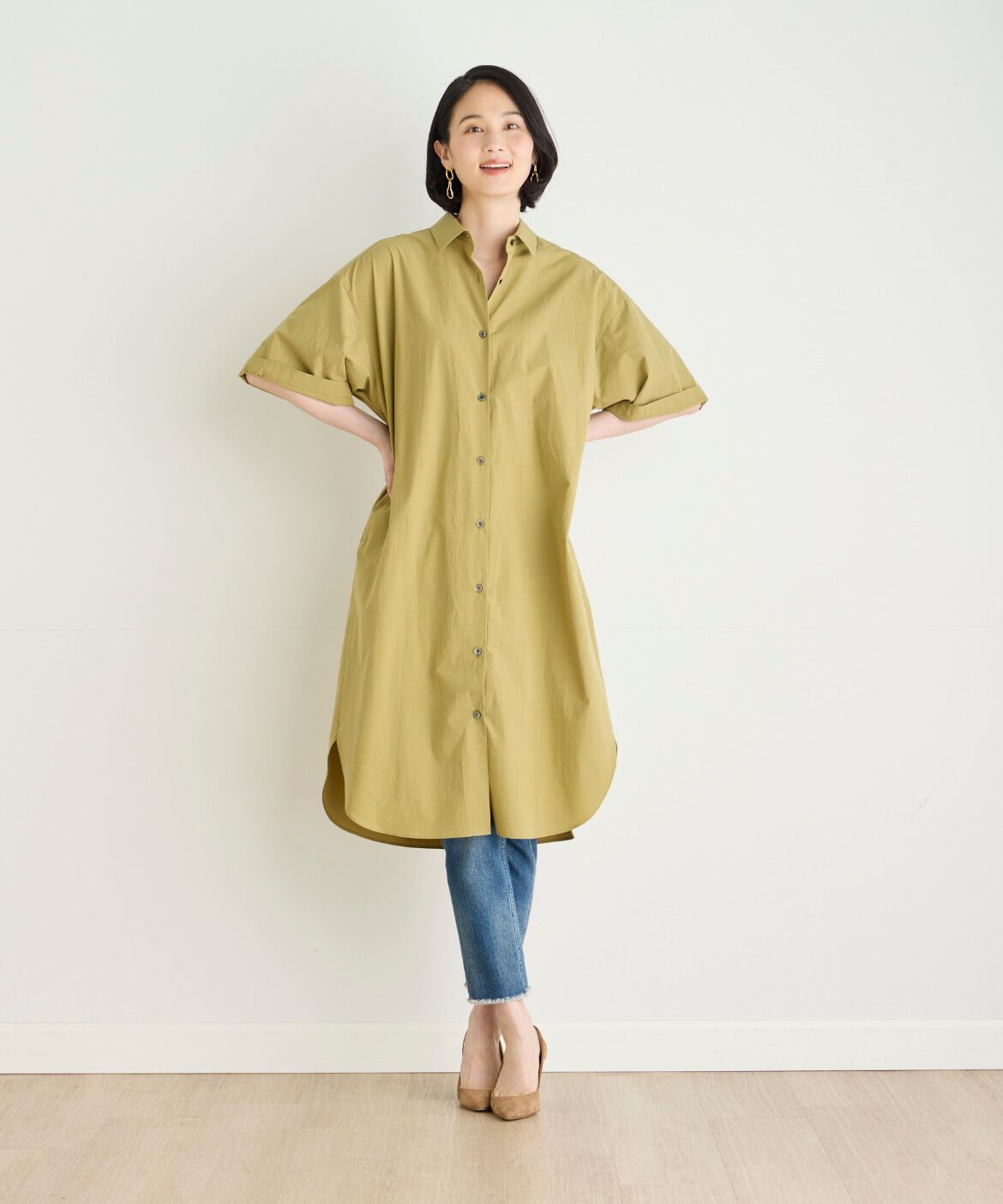 7-IDconcept.「オーバーサイズシャツ」|ワンピース|