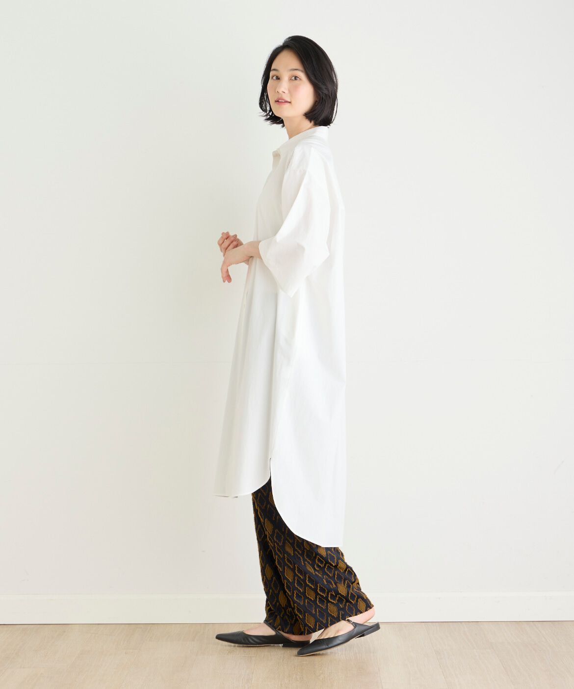 7-IDconcept.「オーバーサイズシャツ」|ワンピース|オフホワイト1